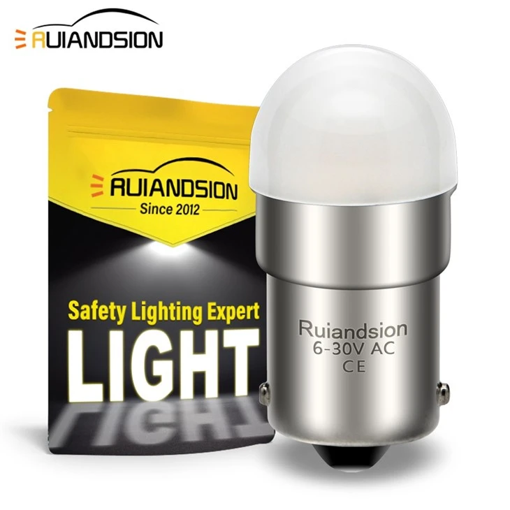 Ruiandsion 1156 Ba15s Super Bright LED Metal Indicator Light AC6-30V White Warm White Ruiandsion 1156 Ba15s Super Bright LED Metal Indicator Light AC6-30V White Warm White