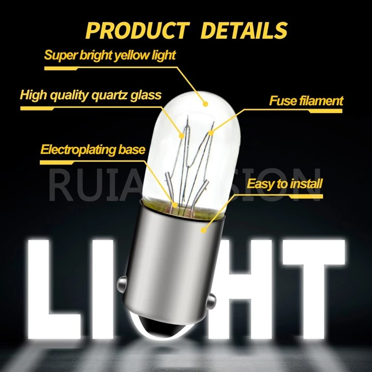 Ruiandsion BA9S Hot Sale Wire Interior Car Lights Indicator Light Bulb 110V White Ruiandsion BA9S Hot Sale Wire Interior Car Lights Indicator Light Bulb 110V White