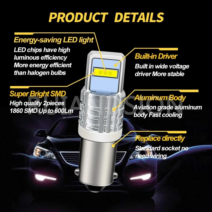 Ruiandsion BA9S Smart Bulbs Vehicle Automotive Lighting Strobe Lights 6V 12V 24V White Ruiandsion BA9S Smart Bulbs Vehicle Automotive Lighting Strobe Lights 6V 12V 24V White
