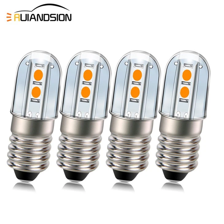 Ruiandsion E10 Mini Maglite Bulb Led Flashlight Bulbs 6V 3030 4SMD Chips Yellow Torch Bike Work Light Non Polarity